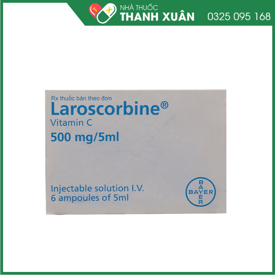 Dung dịch tiêm Laroscorbine 500mg/5ml ngừa thiếu vitamin C (6 ống x 5ml)
